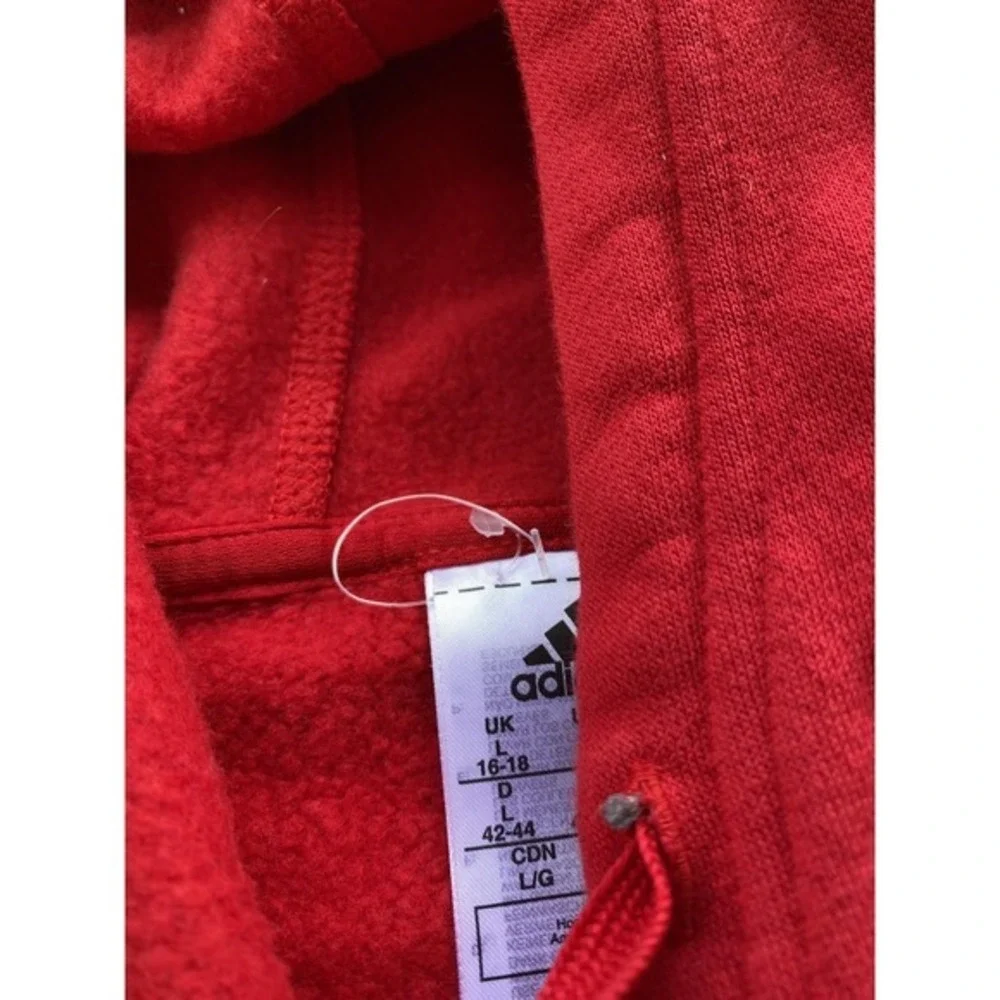 Orange Lutheran Hoodie Sweatshirt Mens Large Red Soccer Football Pullover Adidas